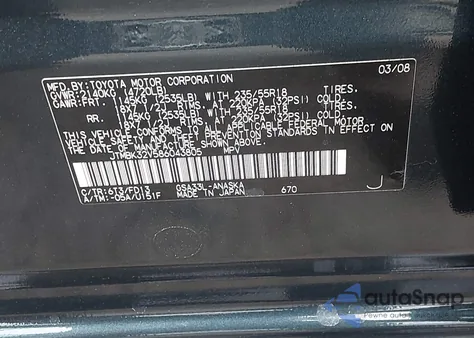 2008 Toyota Rav4 Sport V6 из США, поврежденный, VIN JTMBK32V586043805